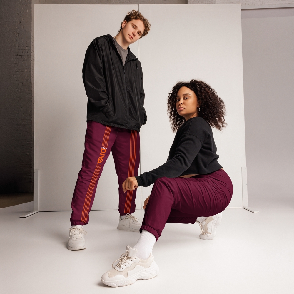 Cold Diva Jeans Maroon Track Pants